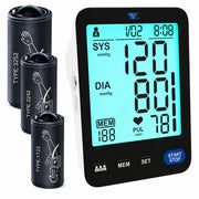 A01-BL Blood Pressure Monitor, 3Cuff  LCD Display for Adult Home Use