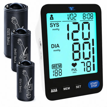 A01-BL Blood Pressure Monitor, 3Cuff  LCD Display for Adult Home Use