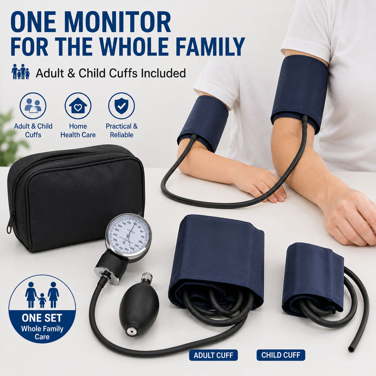 Manual Blood Pressure, Fit for Adults Kid Size Carrying Case