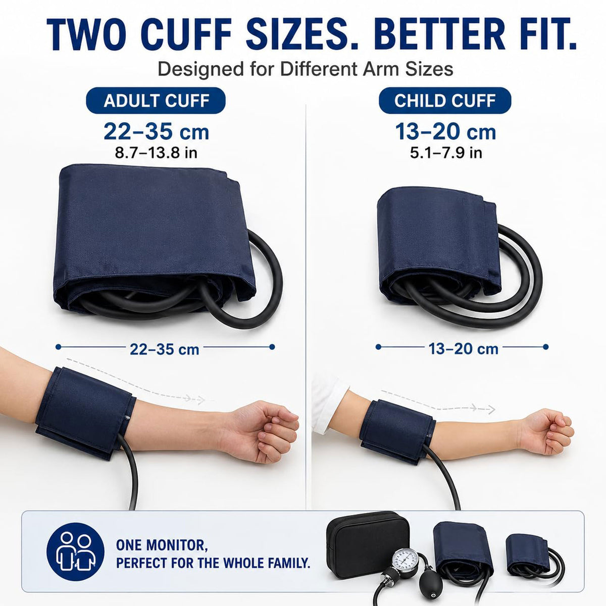 Manual Blood Pressure, Fit for Adults Kid Size Carrying Case