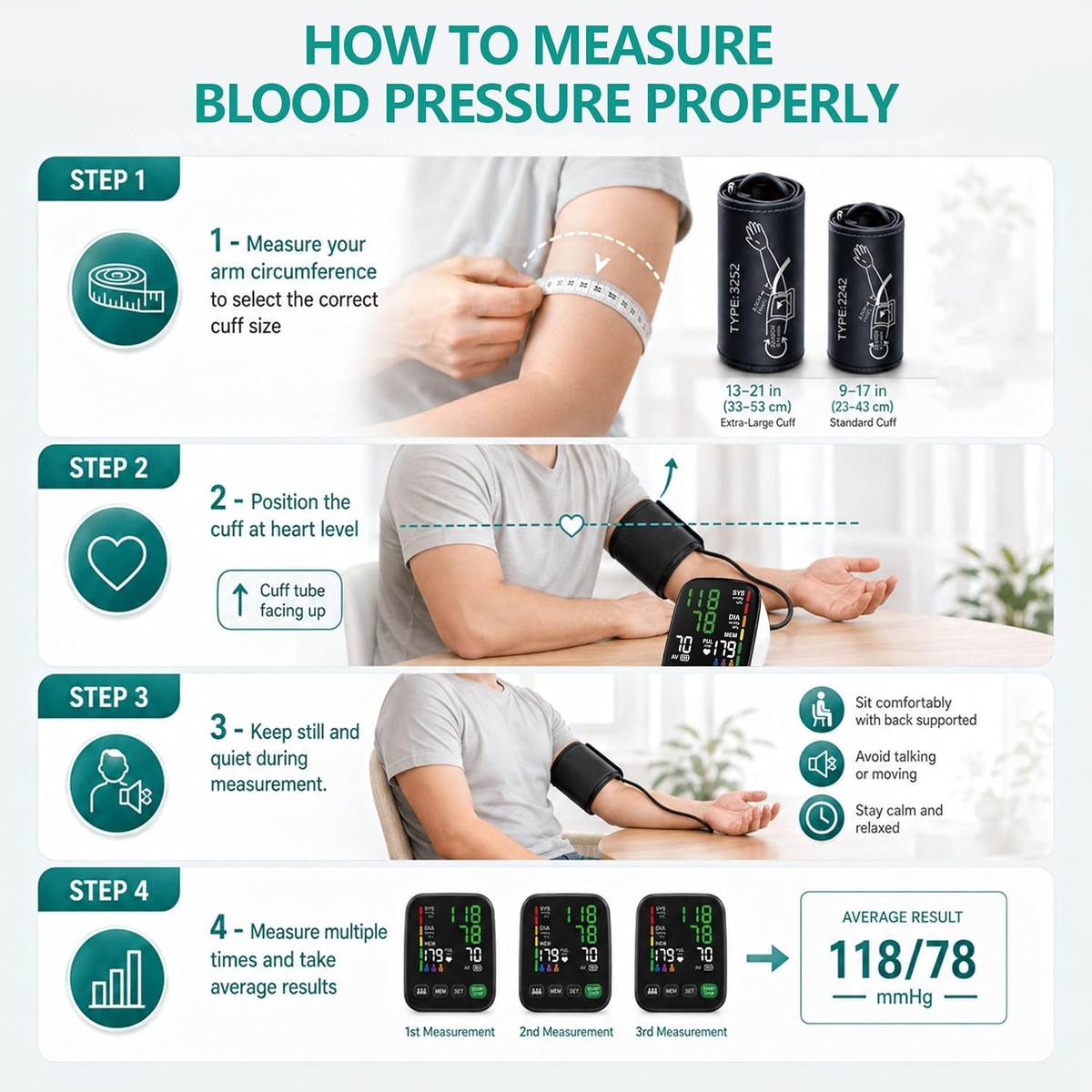 A02-BE Blood Pressure Monitor, 2Cuff Automatic Large LED Display Black