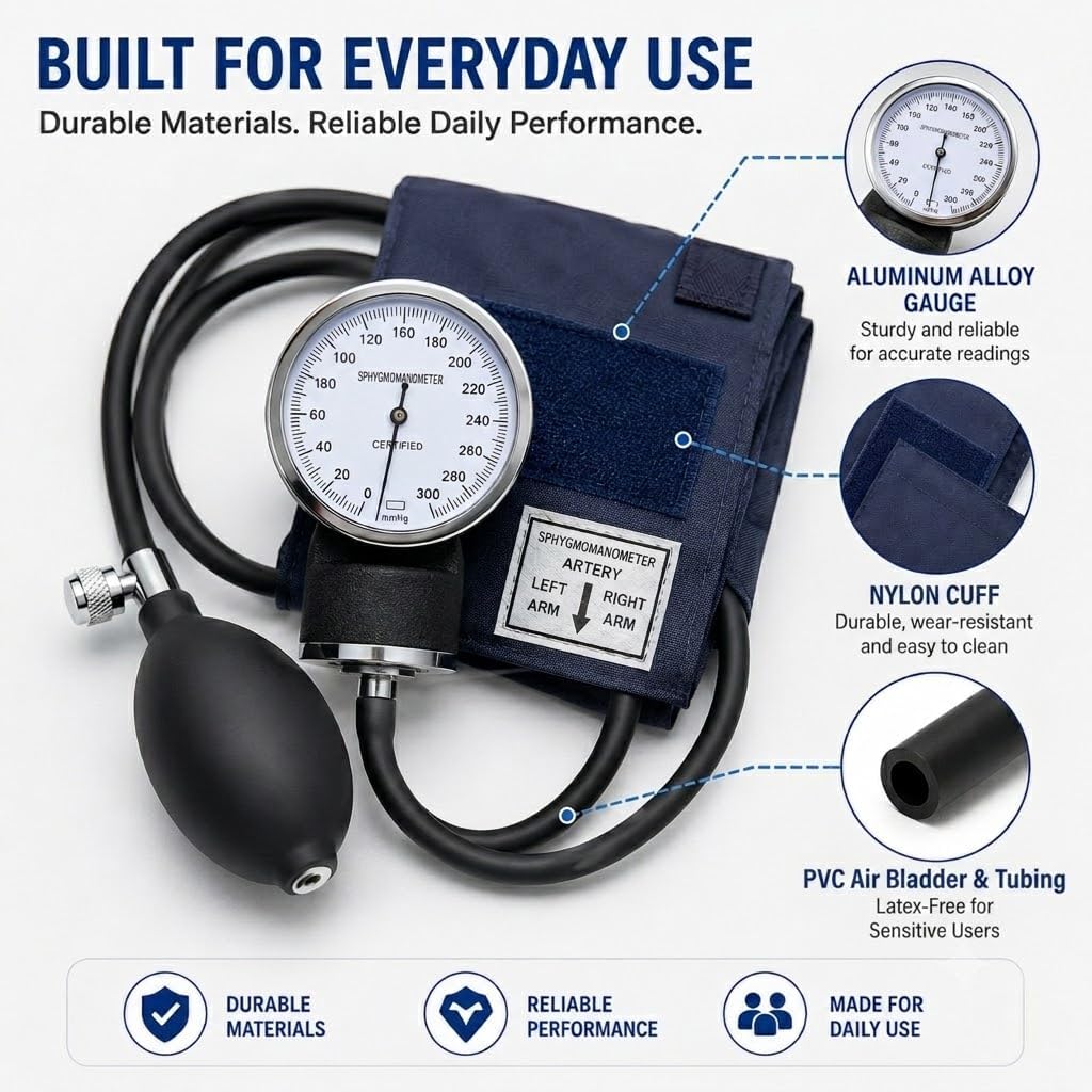 Manual Blood Pressure, Fit for M/L/XL Size Adults Kid Carrying Case