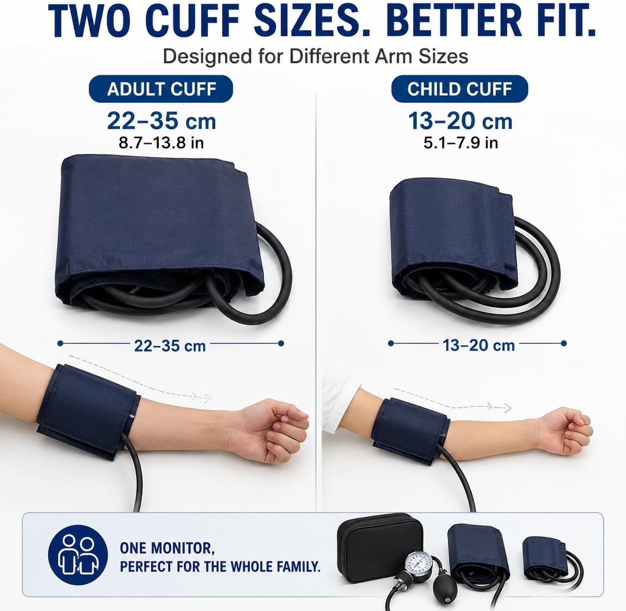 Manual Blood Pressure, Fit for M/L/XL Size Adults Kid Carrying Case