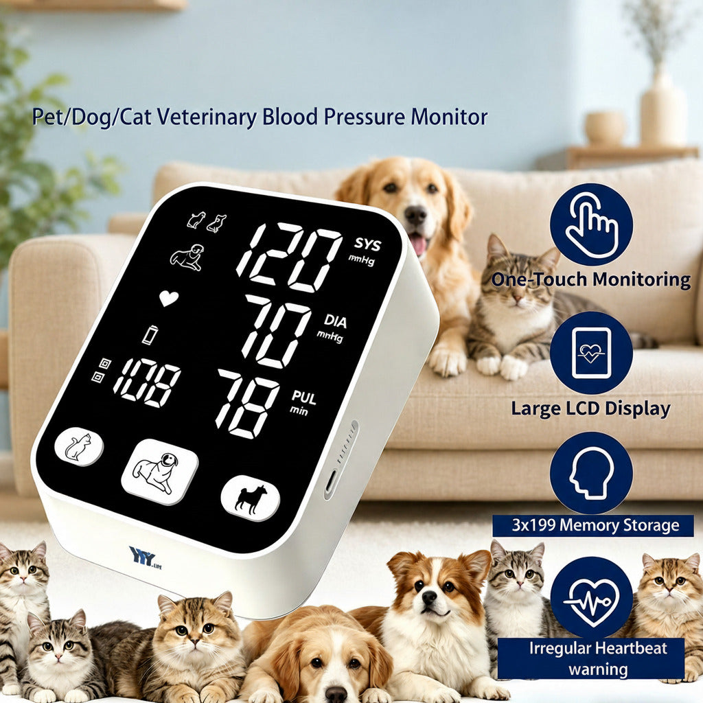 DD010 Pet Blood Pressure Monitor, 3 Sizes Cuffs for Dog/Cat