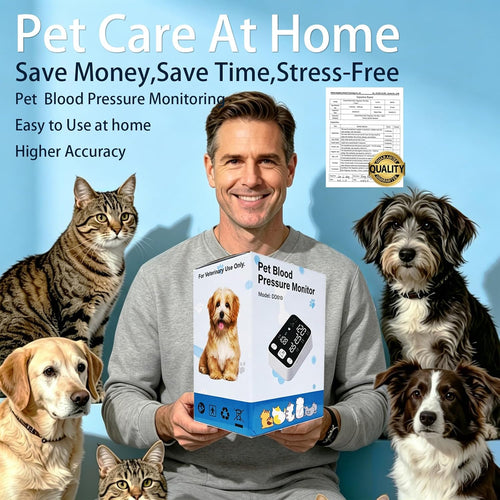 Pet Blood Pressure Monitor, 3 Cuffs LCD Screen for Dog/Cat Veterinary