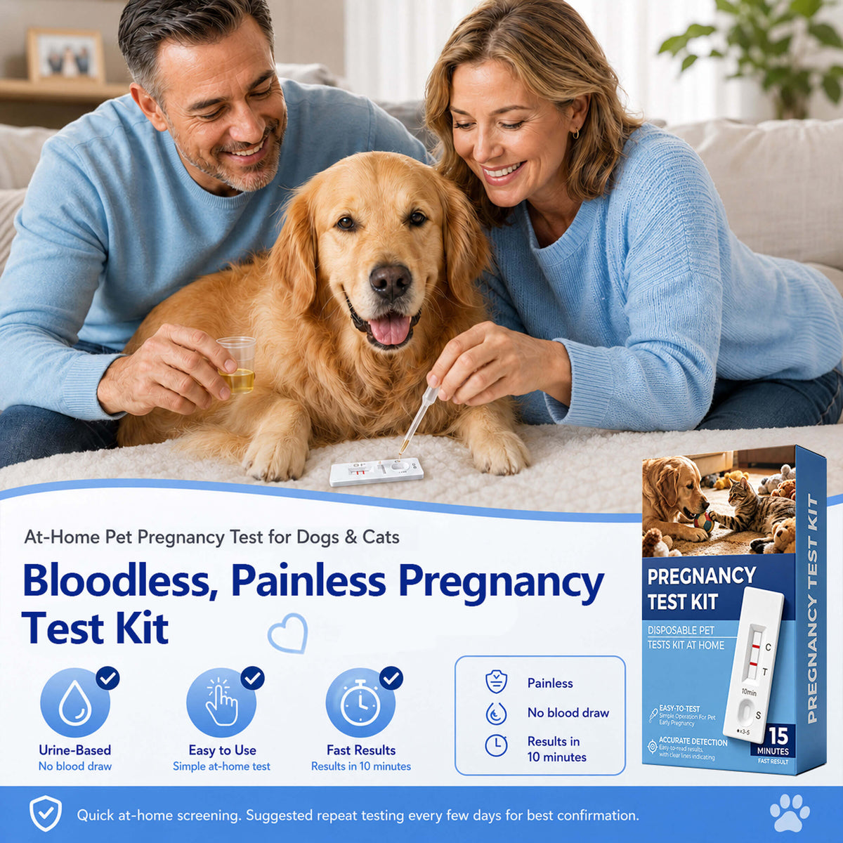 Dog Pregnancy Test Kit for Female Dogs & Cats