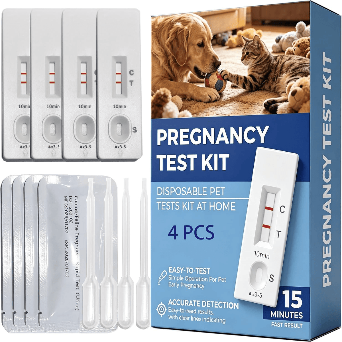 Dog Pregnancy Test Kit for Female Dogs & Cats
