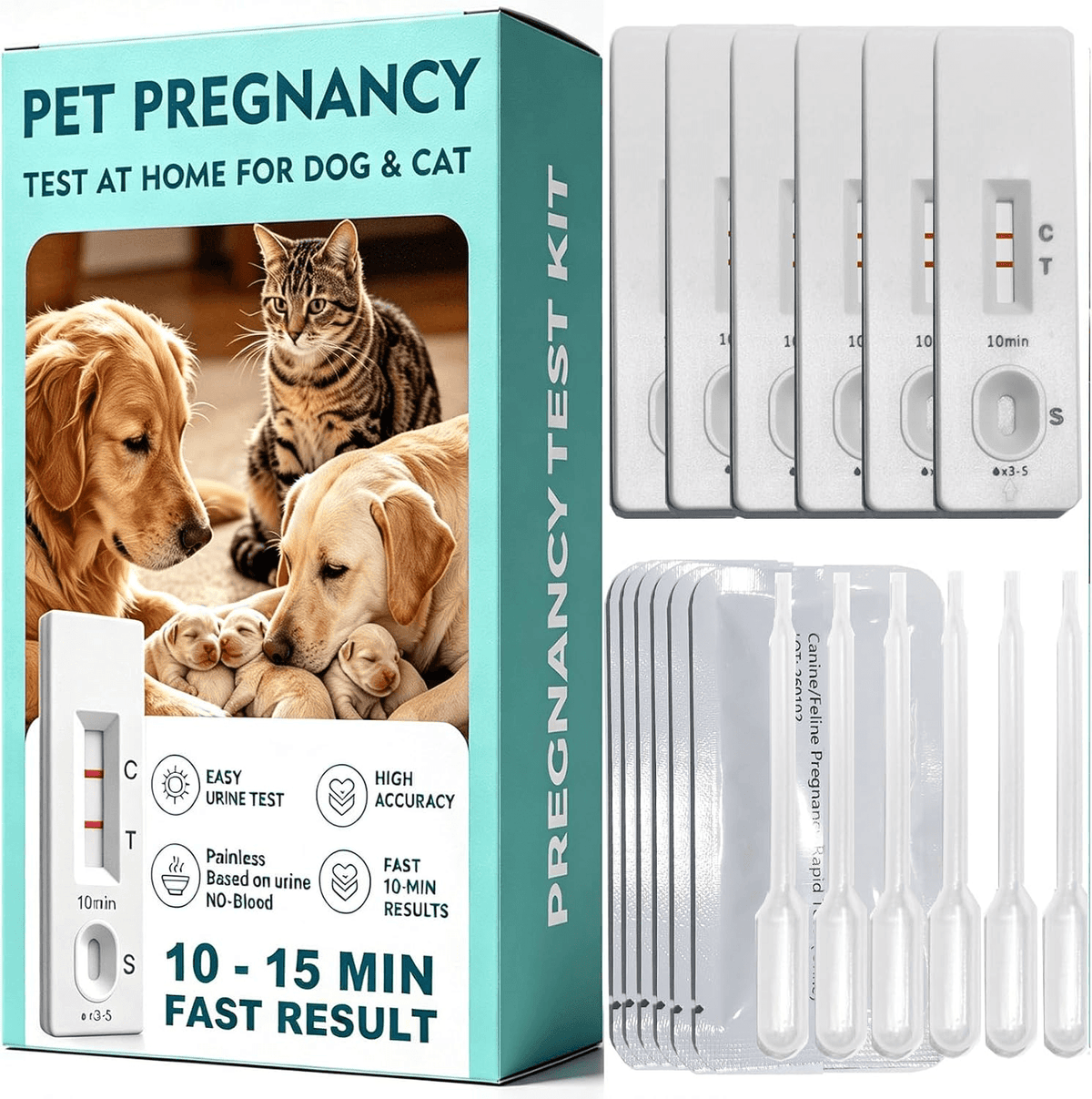 Dog Pregnancy Test Kit for Female Dogs & Cats