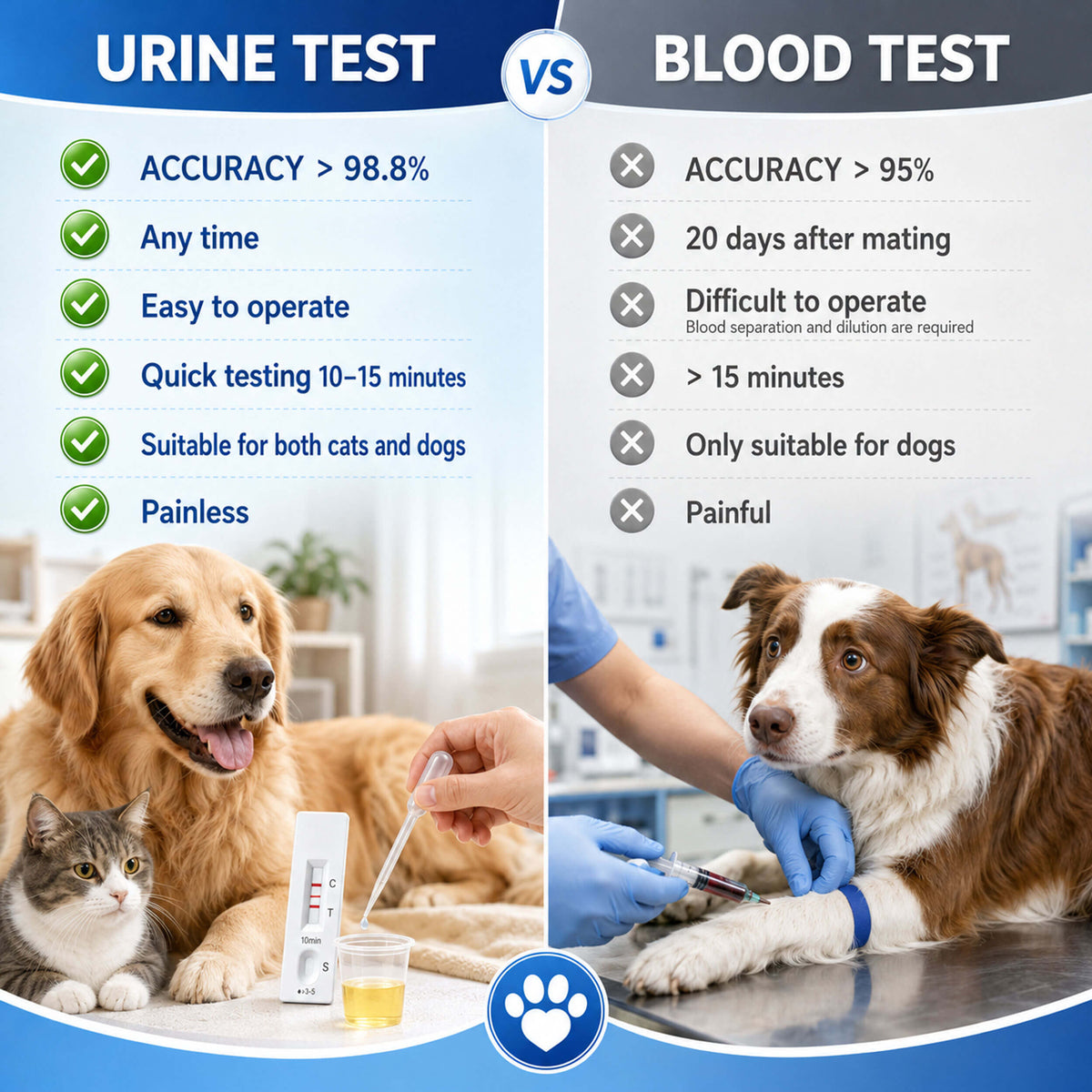 Dog Pregnancy Test Kit for Female Dogs & Cats